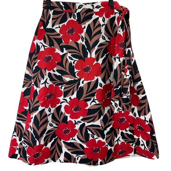 Kate Spade New York Poppy Field Linen Blend Midi Wrap Skirt‎ Women’s Size 10 - Picture 3 of 7